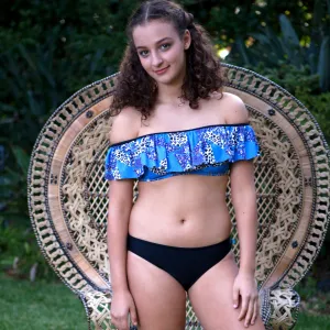 271 Boho Blues Frill Bikini
