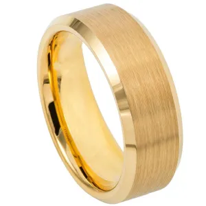 Brush Gold Plated Center & Shiny Beveled Edge - 8mm