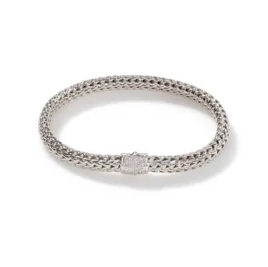 John Hardy Classic Chain Small Bracelet with Diamond Clasp