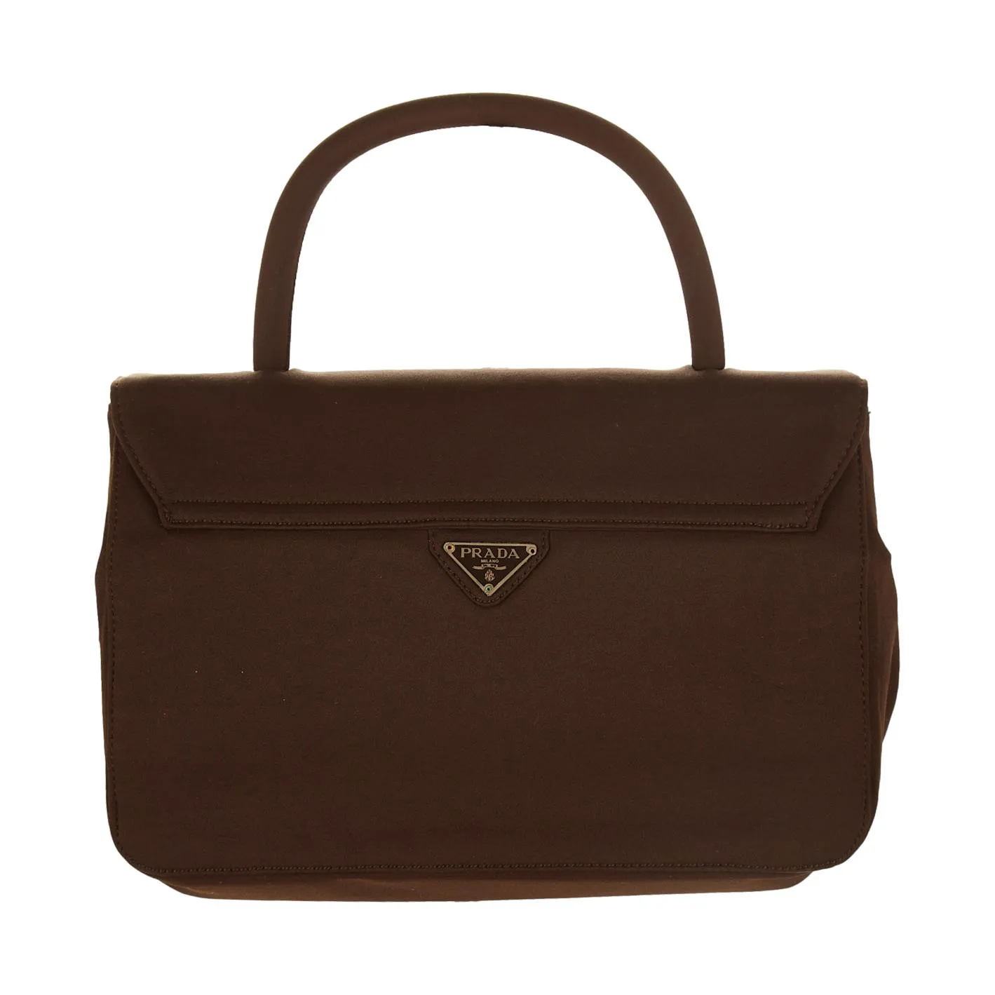 Prada Brown Satin Top Handle Bag