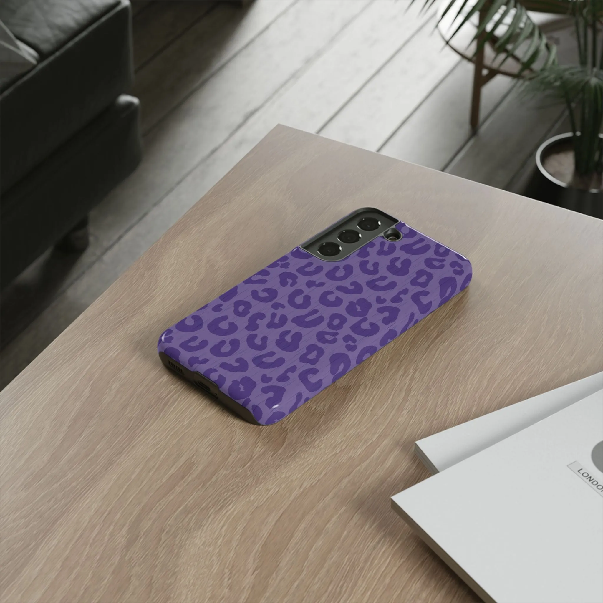 Purple Cheetah Cell Phone Tough Case - Various Styles/Sizes
